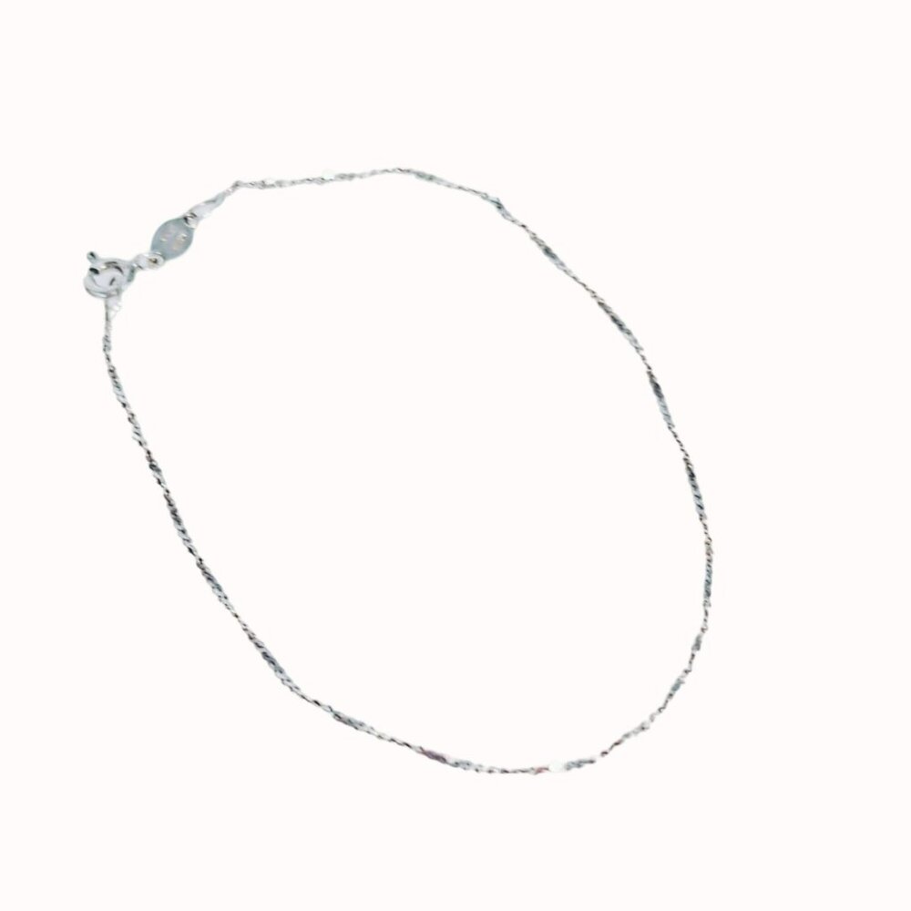 Sterling Silver Italy 925 Delicate Chain Bracelet 7 Inches Long - Picture 6 of 11